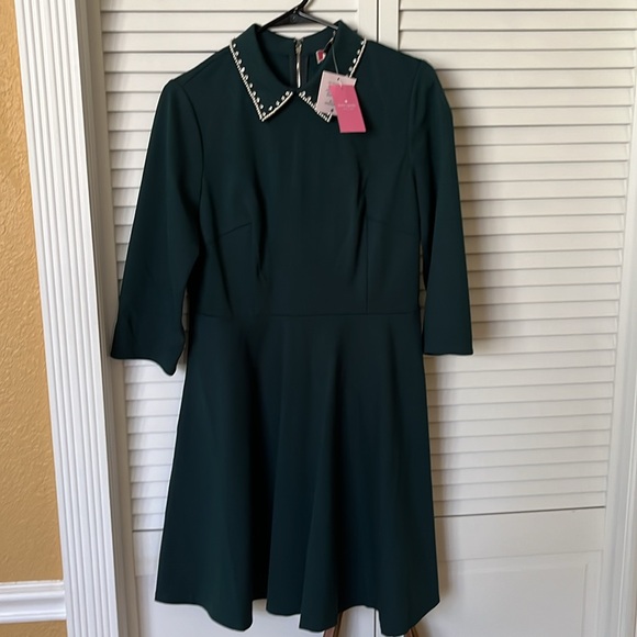 Kate Spade Green Diamanté Collar Dress. NWT - Picture 2 of 13